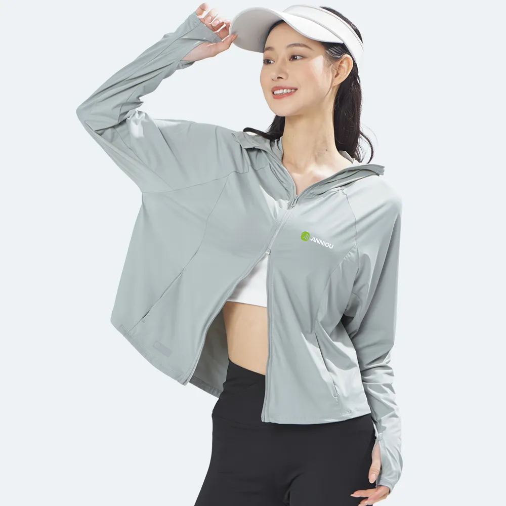 Women's Raw Yarn Hooded Sun Protection Jacket