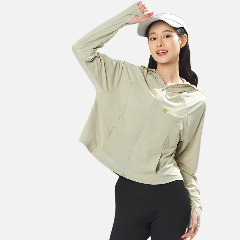 Women's Raw Yarn Hooded Sun Protection Jacket