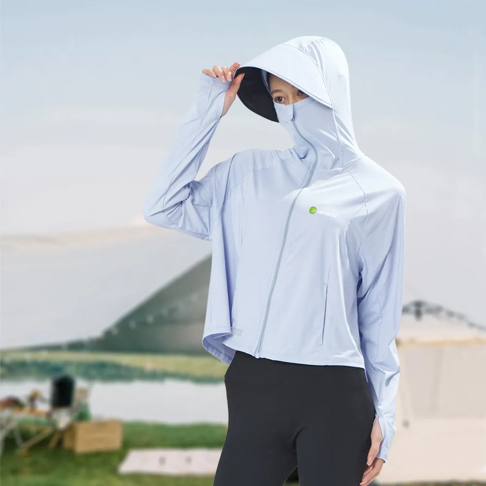 Women's Raw Yarn Hooded Sun Protection Jacket