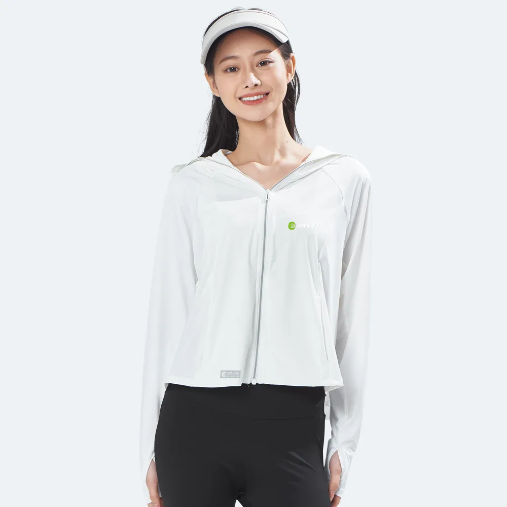 Women's Raw Yarn Hooded Sun Protection Jacket
