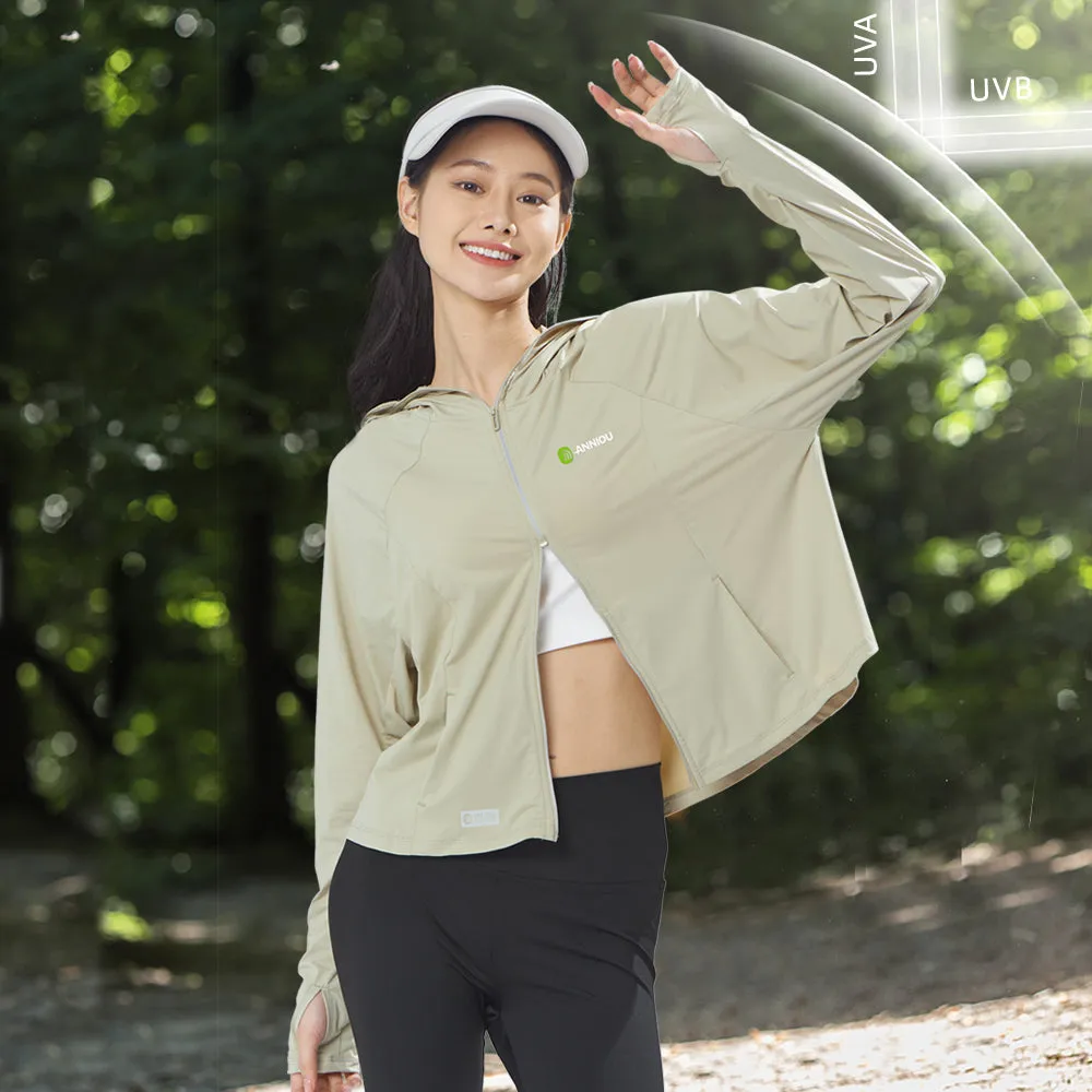 Women's Raw Yarn Hooded Sun Protection Jacket