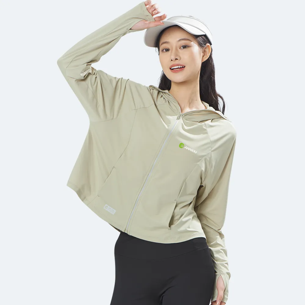 Women's Raw Yarn Hooded Sun Protection Jacket