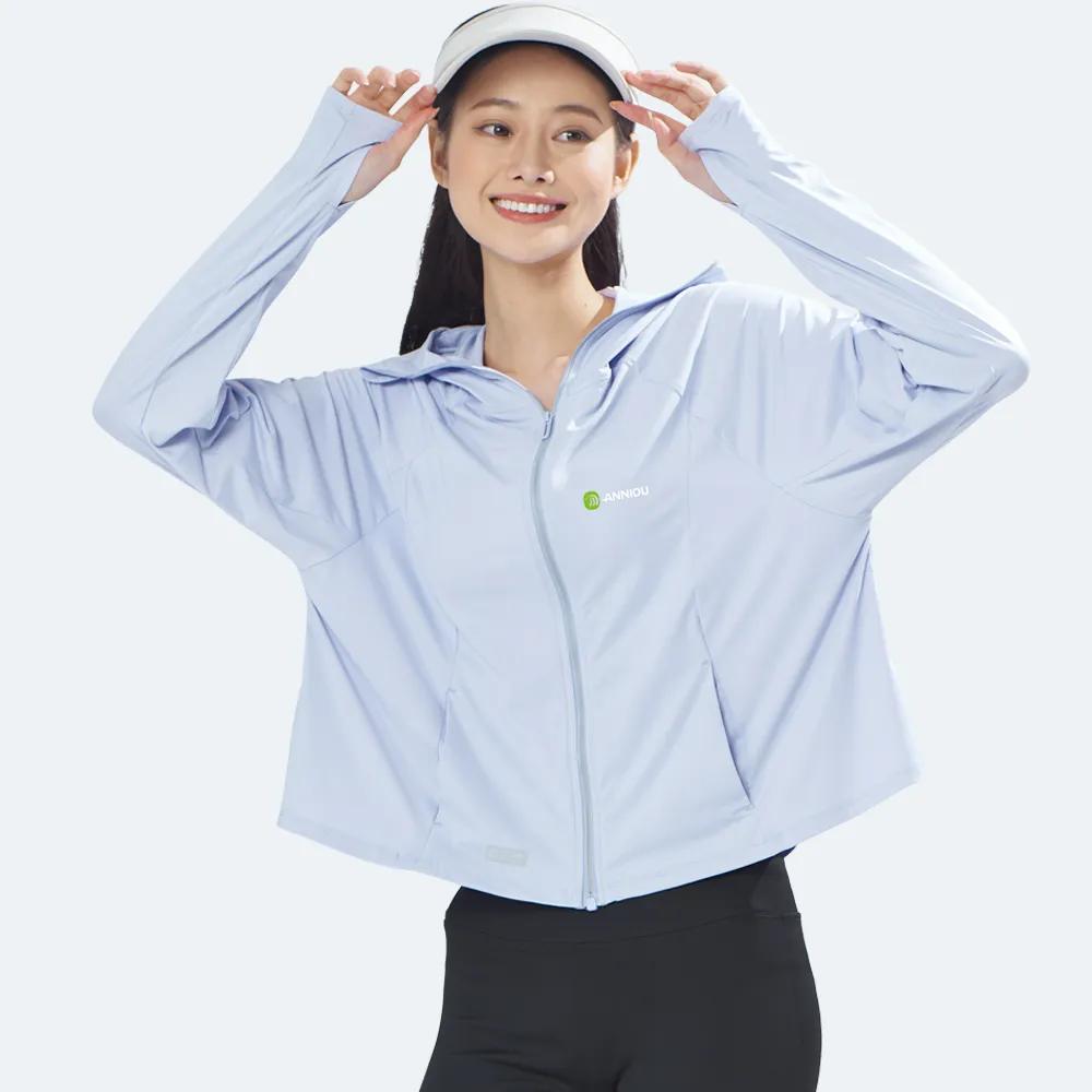 Women's Raw Yarn Hooded Sun Protection Jacket