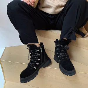 Women's Round Head Thick Heel  Short Snow Boots