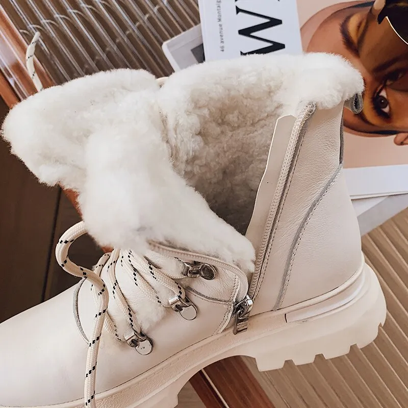 Women's Round Head Thick Heel  Short Snow Boots
