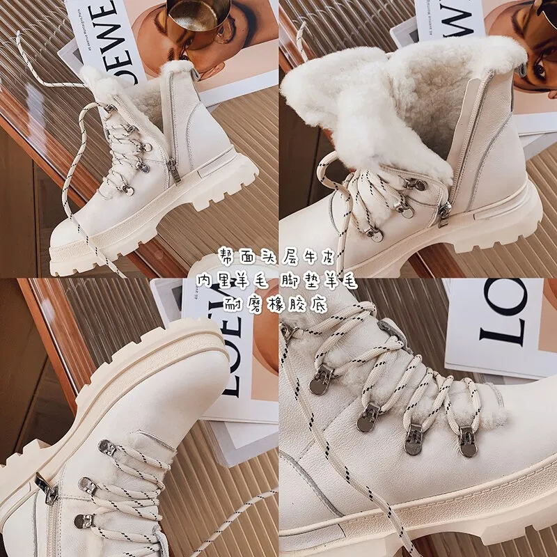 Women's Round Head Thick Heel  Short Snow Boots