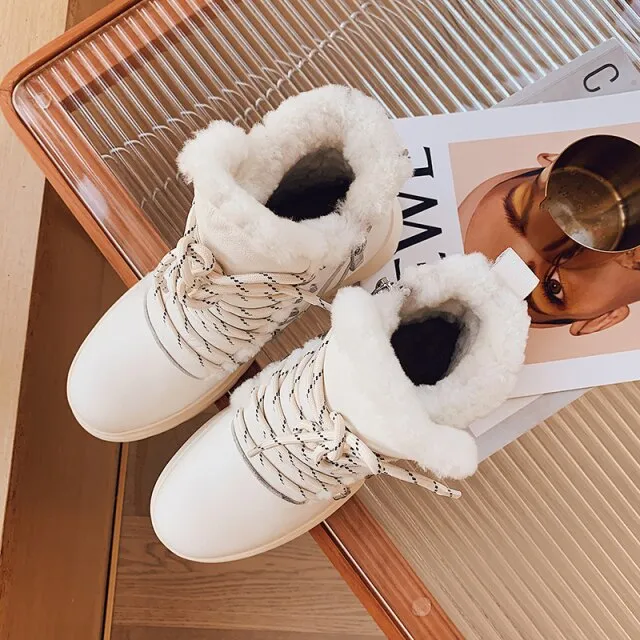 Women's Round Head Thick Heel  Short Snow Boots