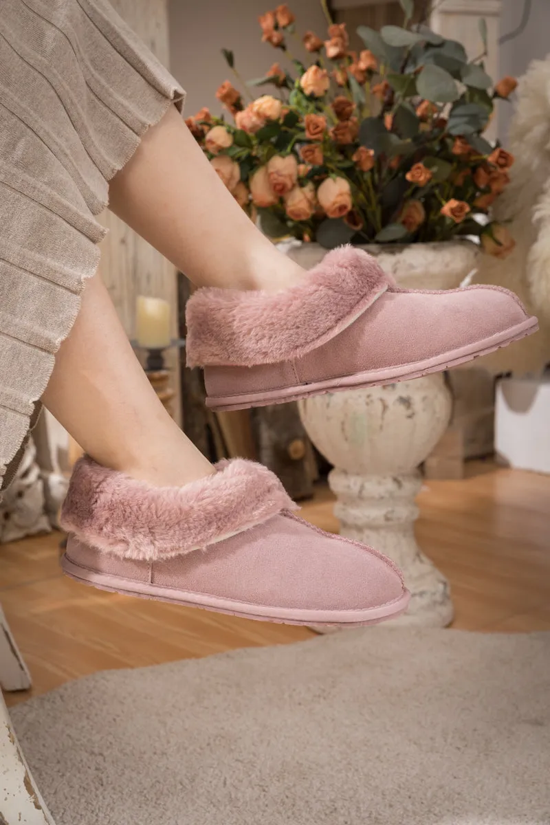 Wool Lined Suede Tasman Slipper Loafer - Pink