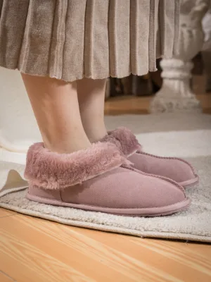 Wool Lined Suede Tasman Slipper Loafer - Pink