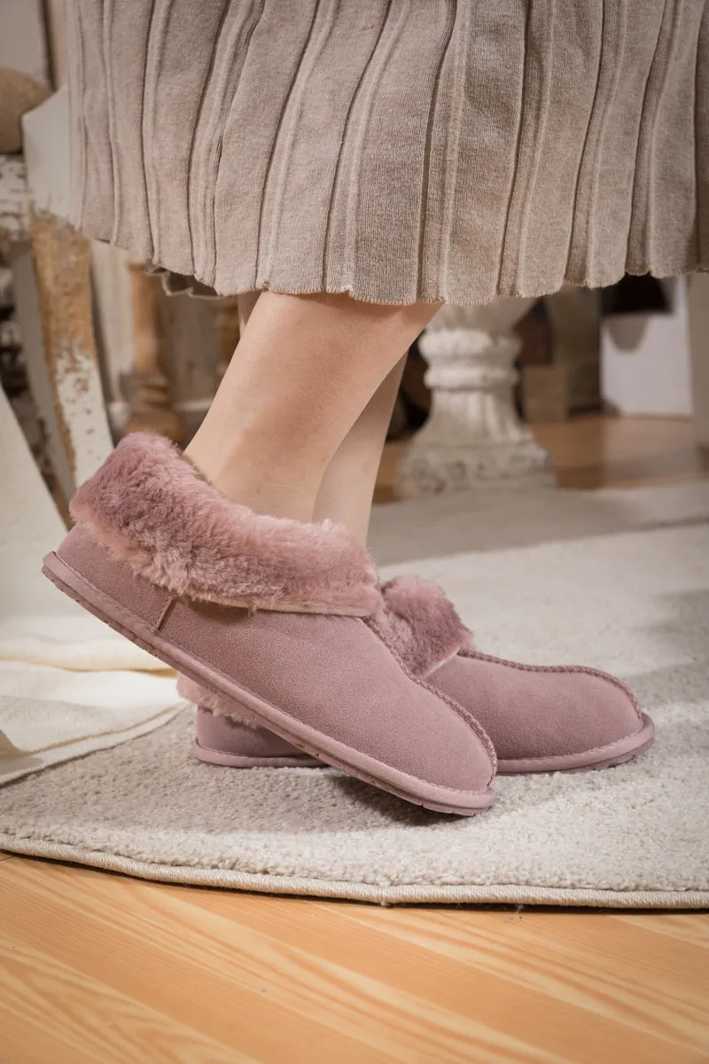 Wool Lined Suede Tasman Slipper Loafer - Pink