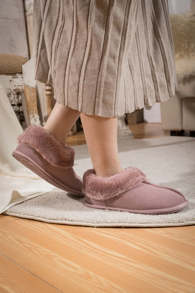 Wool Lined Suede Tasman Slipper Loafer - Pink