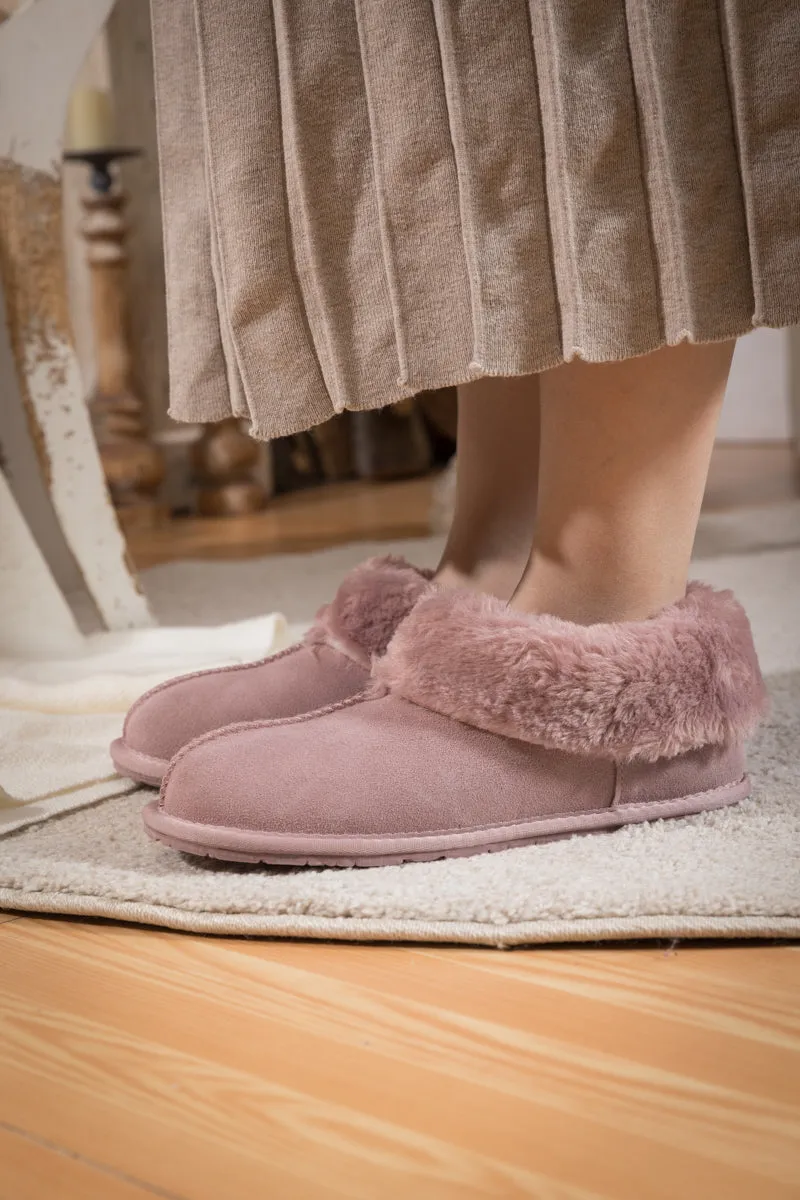 Wool Lined Suede Tasman Slipper Loafer - Pink