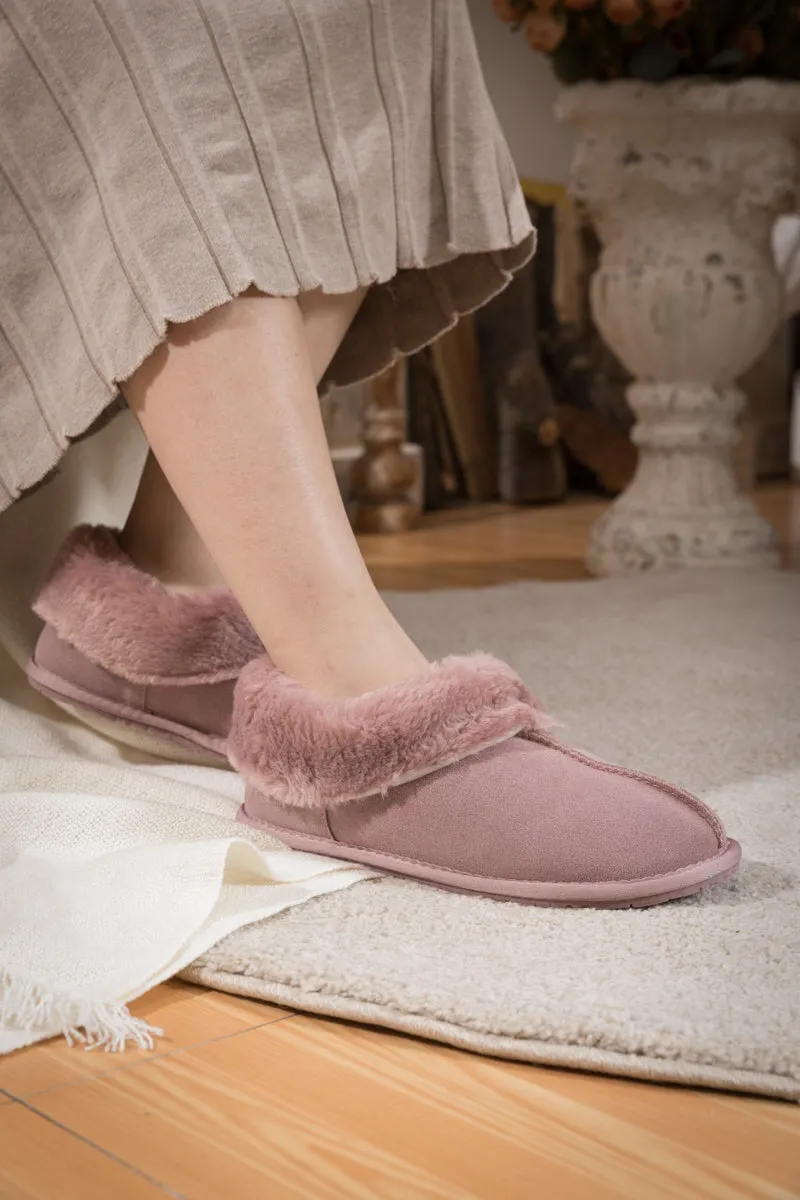 Wool Lined Suede Tasman Slipper Loafer - Pink
