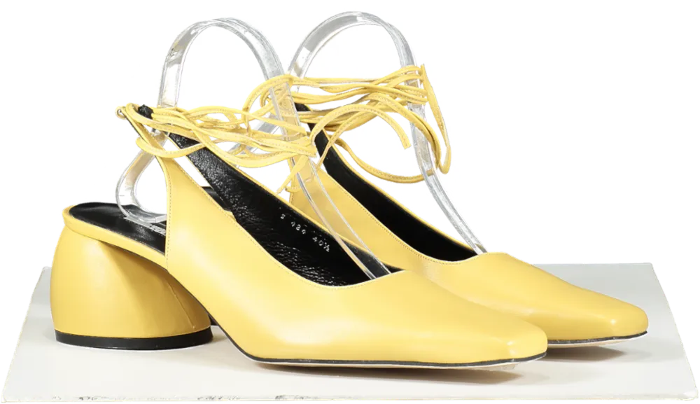 Yuul Yie Yellow Alexia Lace-up Sling-backs UK 7.5 EU 40.5 👠